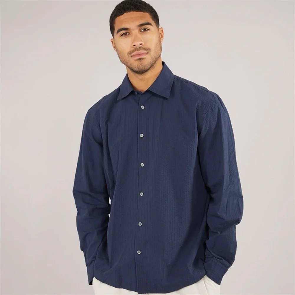 Vince Navy Soft Cotton Classic Button Up Shirt Large